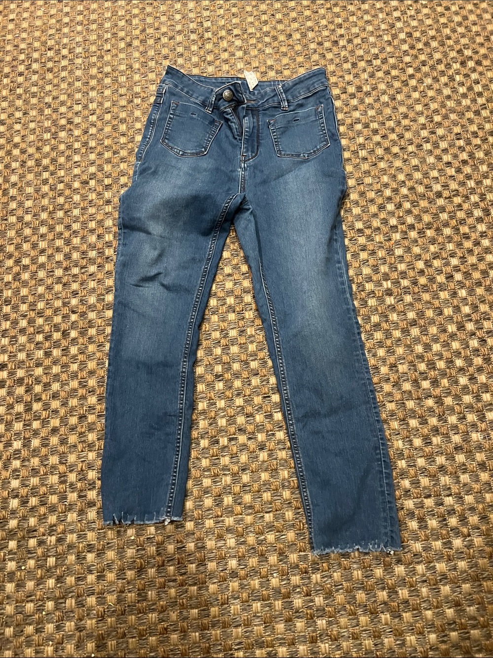 Free People Medium Blue Jeans with Raw Hem